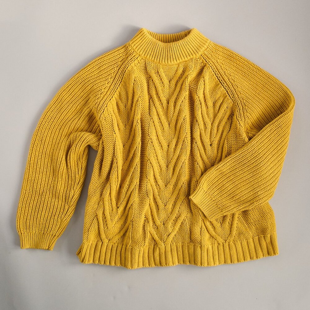 J CREW CABLE-KNIT MOCKNECK SWEATER